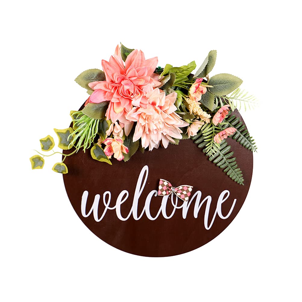 1Pc Realistic Wreath Door Hanging Decor - Welcome Sign for Front Door, Holiday & Party Home Decoration - Perfect for Christmas, Thanksgiving, and Seasonal Celebrations