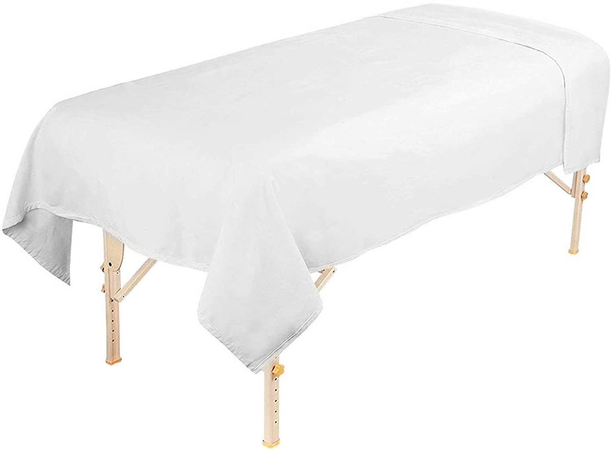 Premium Poly Cotton Massage Table Flat Sheet - Soft, Durable & Hypoallergenic - Perfect for Spa, Salon & Professional Massage Therapy Sessions