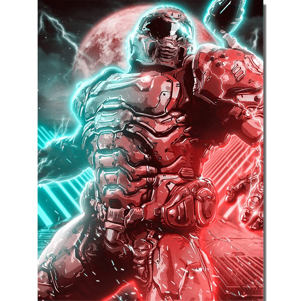 Doom Eternal Gaming Poster - 20x28 Inch Unframed Canvas Wall Art for Gamers | Perfect for Bedroom, Game Room & Office Decor