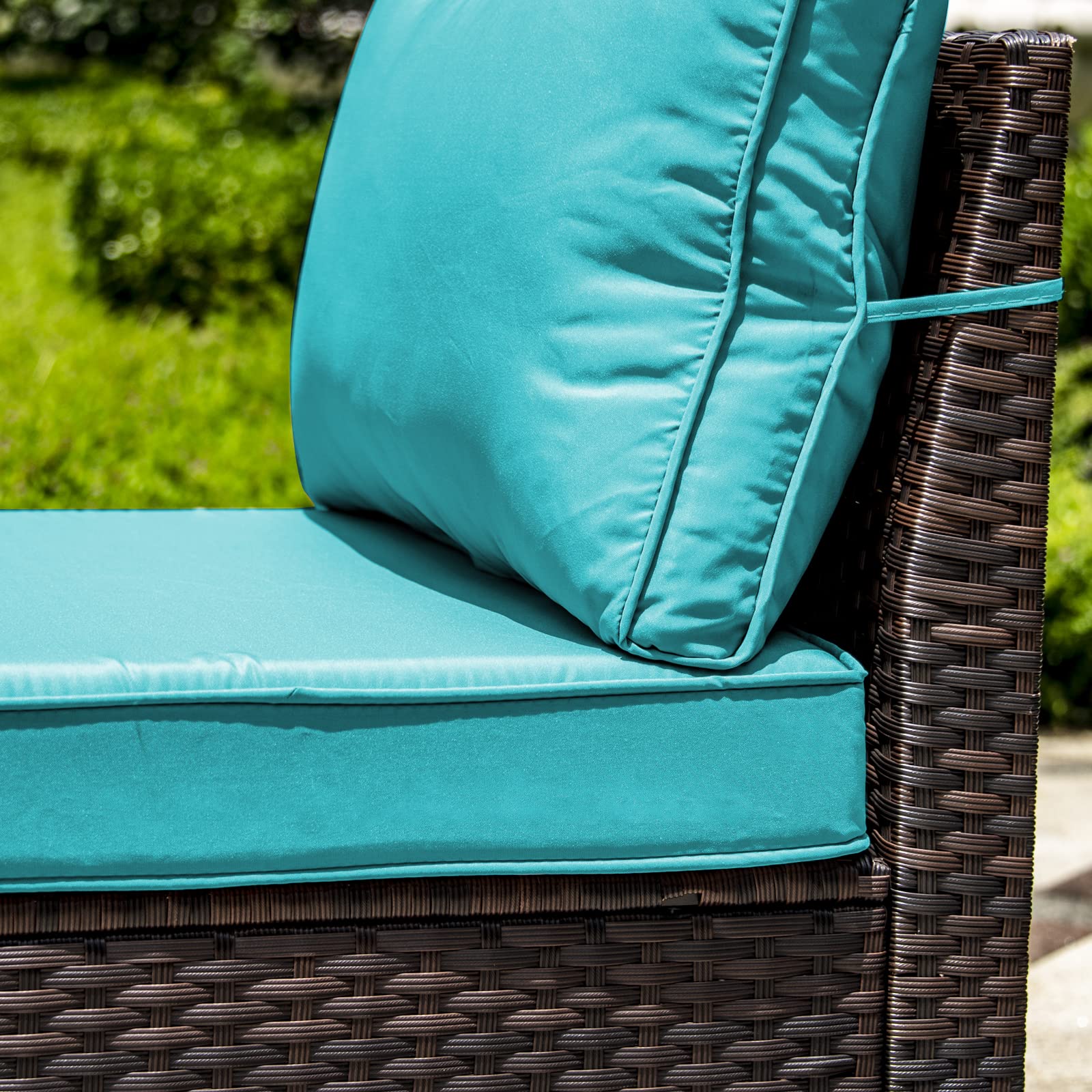Outdoor Patio Cushion and Pillow Covers Replacement - Waterproof Slipcovers for Garden Furniture, Sofa & Couch with Zipper Design (Set of 5 Seat & 6 Backrest Covers, Blue) - Perfect for Backyard, Deck, Poolside and Patio Furniture Protection