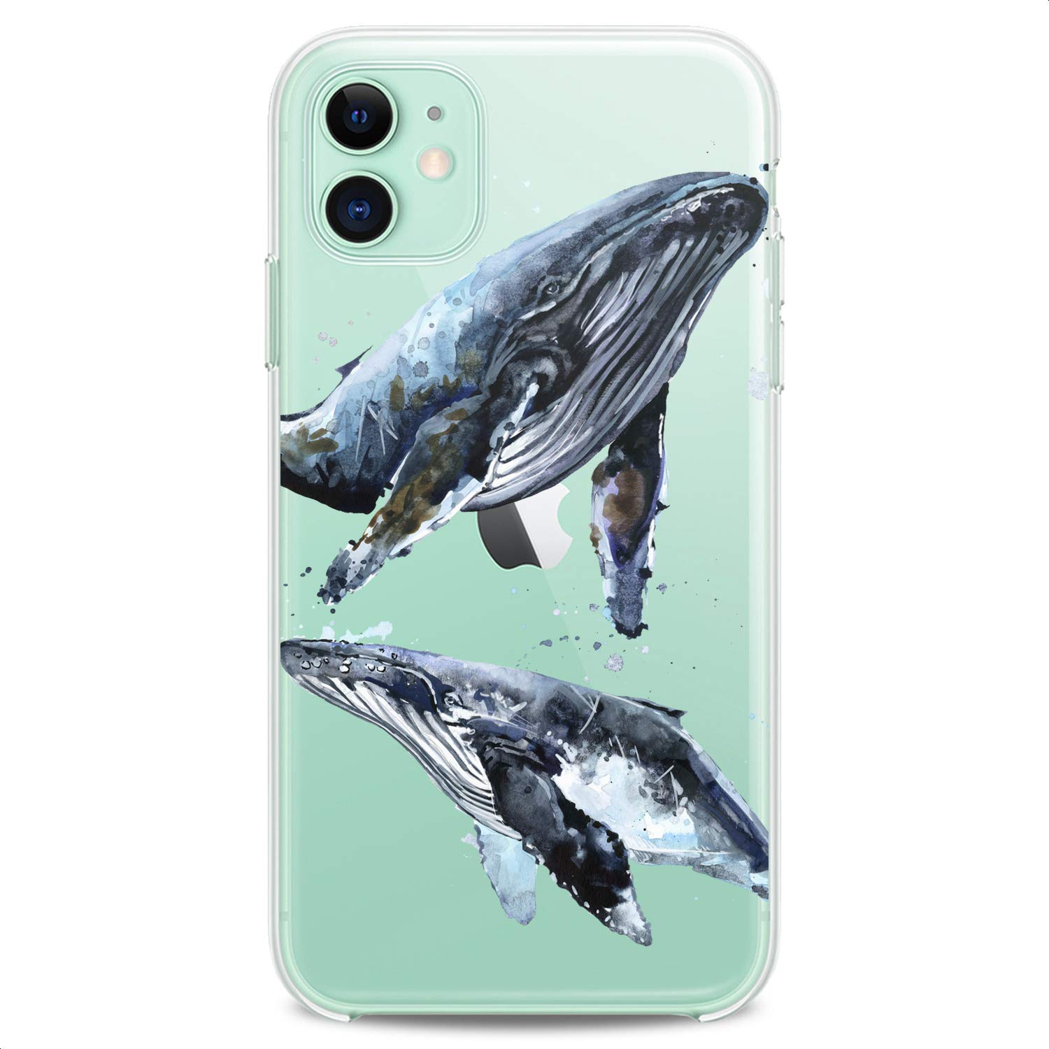 Premium Clear TPU Phone Case for iPhone 16/15/14/13/12/11 Pro Max/Plus/Mini/XS/XR/X/8/7/6/5/SE - Cute Ocean Fish & Whale Design, Slim Flexible Silicone Cover with Sea Animal Print - Perfect for Kids, Teens & Beach Lovers