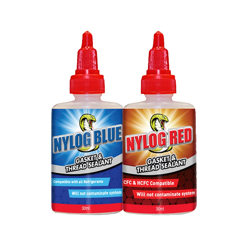 Refrigeration Technologies Nylog Gasket & Thread Sealant Kit - RT201B Blue + RT200R Red (2-Pack) for HVAC, AC Units & Refrigerant Systems - Professional Grade Sealant for Leak Prevention & Pipe Thread Protection