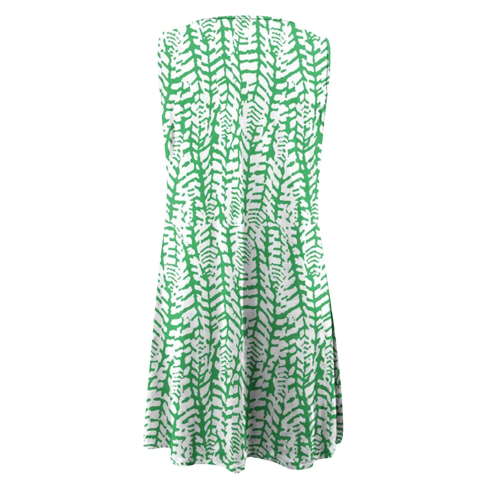Wodceeke Women's Vintage Print Sleeveless Beach Tank Dress - Summer Casual Mini Sundress with Keyhole Design for Vacation, Pool Party & Outdoor Date Night