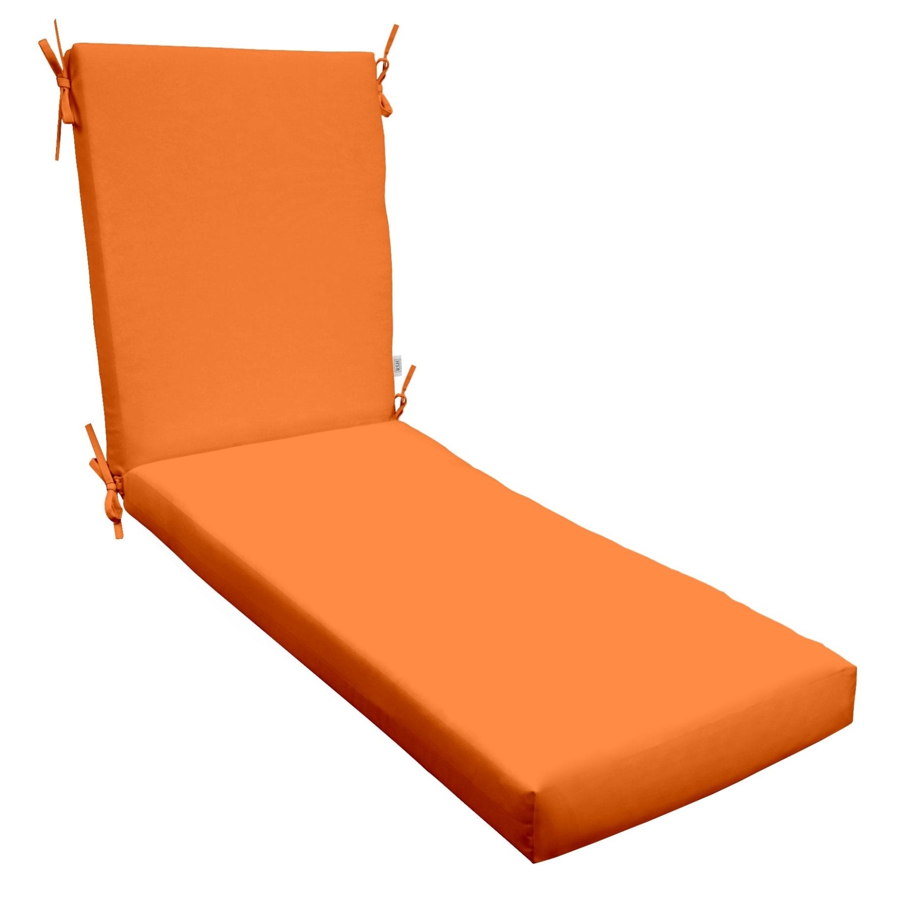 Sunbrella Canvas Orange 2-Piece Foam Chaise Lounge Chair Cushion Set - Water-Resistant & UV-Protected Outdoor Patio Furniture Cushions for Poolside, Deck, or Garden Relaxation