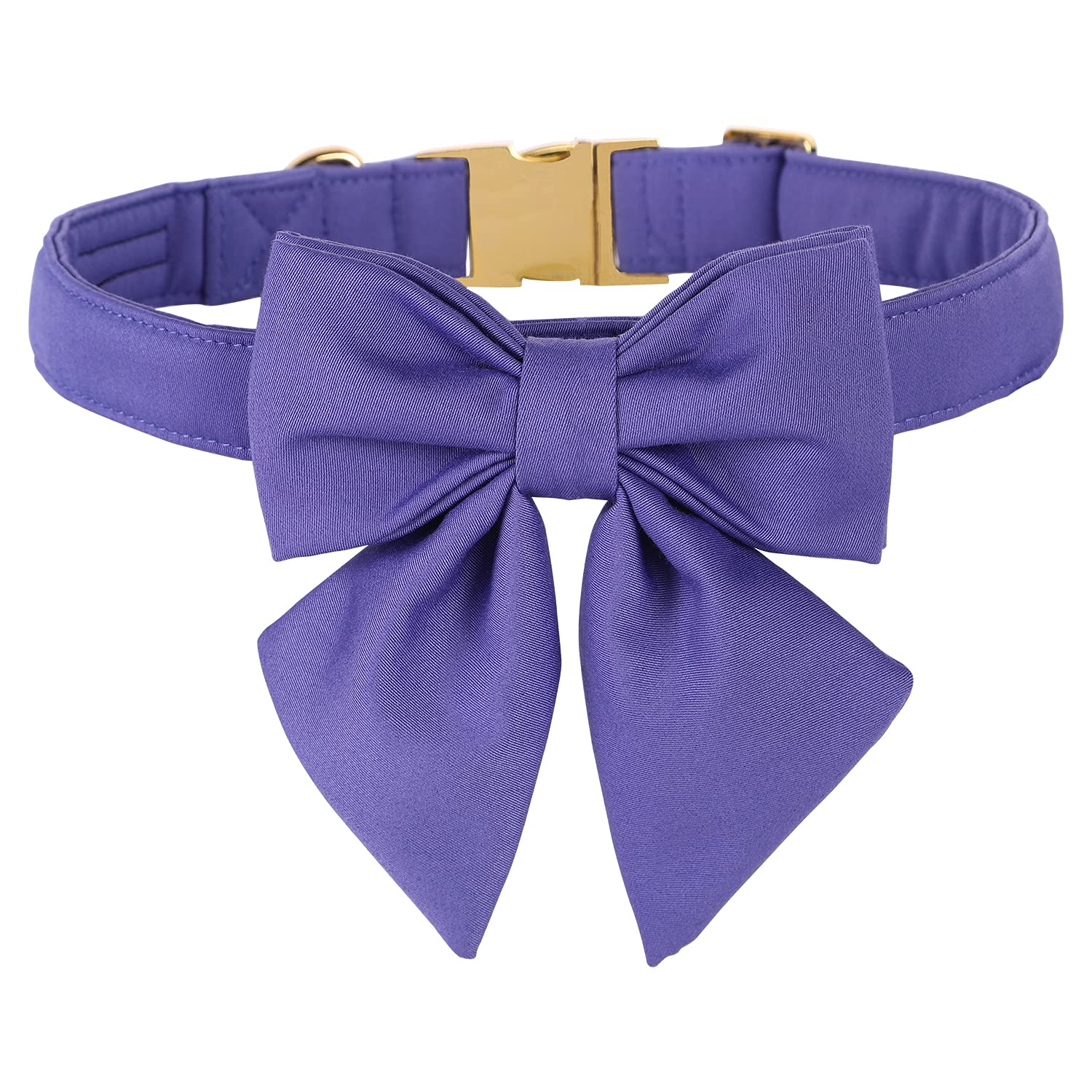 Premium Adjustable Breakaway Dog Collar with Bow Tie - Purple Sailor Style for Small Medium Large XL Dogs - Golden Metal Buckle - Perfect for Birthday Gifts & Special Occasions
