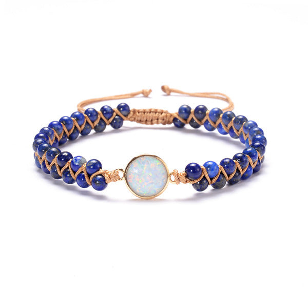 Amethyst Opal Stone Wrap Bracelet for Women - Bohemian Braided Yoga Friendship Bangle - Perfect for Meditation, Yoga & Boho Fashion Accessories