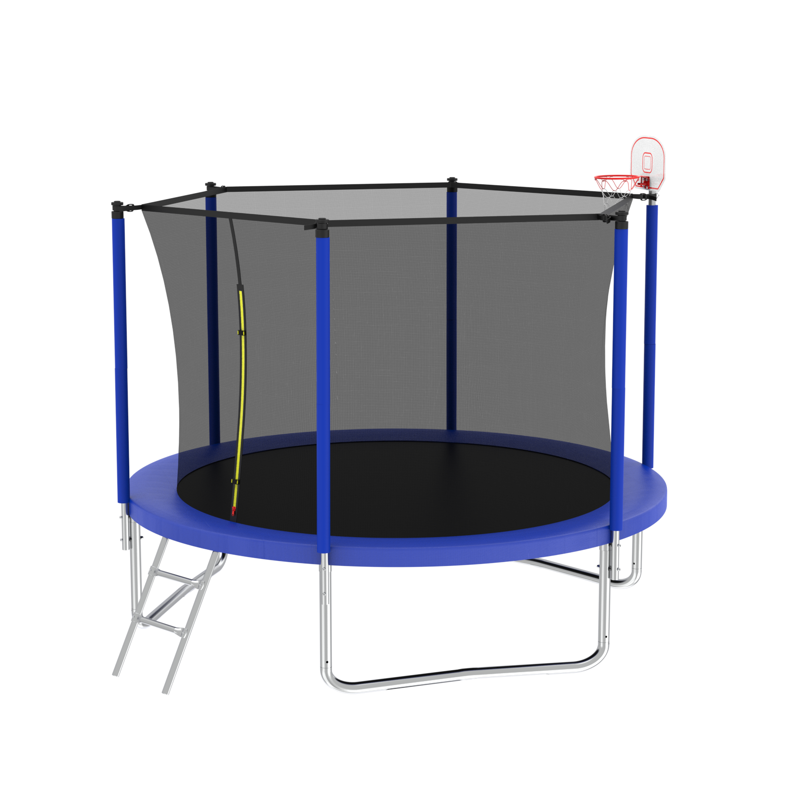 10FT Kids Trampoline with Basketball Hoop & Safety Enclosure - ASTM Approved Outdoor Bounce Play Set for Backyard Fun - Easy Assembly for Children's Playtime, Birthday Gifts & Family Activities