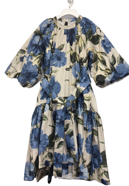 JESSIE & JAMES Girls' Periwinkle Blue Dress for Ages 8-14 Years | Floral Print Party Dress for Special Occasions, School Events & Family Gatherings
