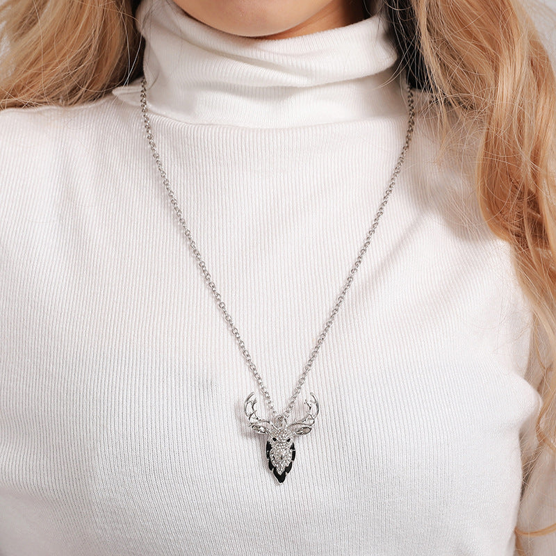 Deer Antler Christmas Tree Pendant Necklace - Multi-Way Adjustable Chain for Holiday Parties & Gifts | DC006