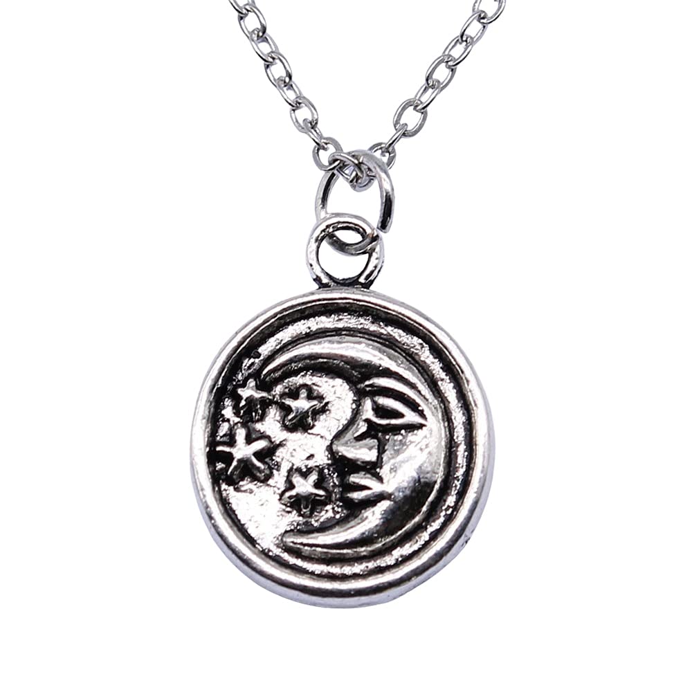 Handmade Sun Moon Pentagram Chain Necklace - Stylish Gothic Choker Jewelry for Women | Perfect Gift for Wiccan, Pagan & Boho Fashion Lovers | Great for Everyday Wear, Parties & Spiritual Ceremonies