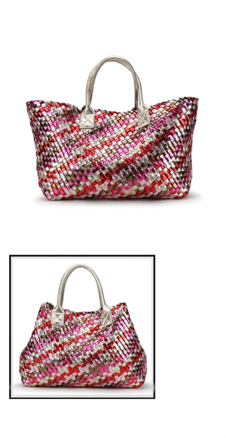 Stylish Bling Woven Leather Handbag for Women - Fashionable Crossbody Purse with Rhinestone Accents | Perfect for Parties, Dating & Evening Events
