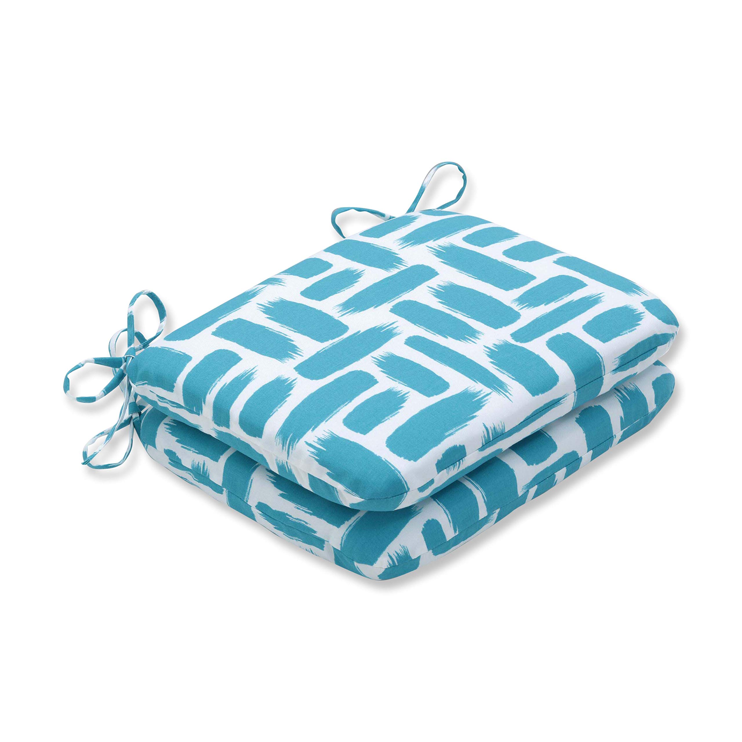 Premium Baja Turquoise Round Corner Seat Cushions - 2 Pack (18.5