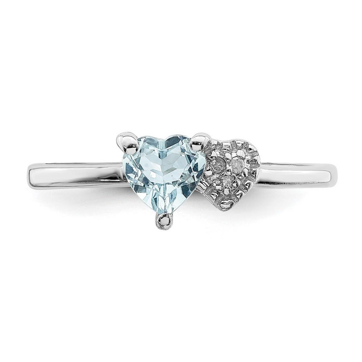 925 Sterling Silver Aquamarine & Diamond Ring for Women | Elegant Polished Wedding, Engagement & Gift Jewelry | Perfect for Anniversaries, Birthdays & Special Occasions