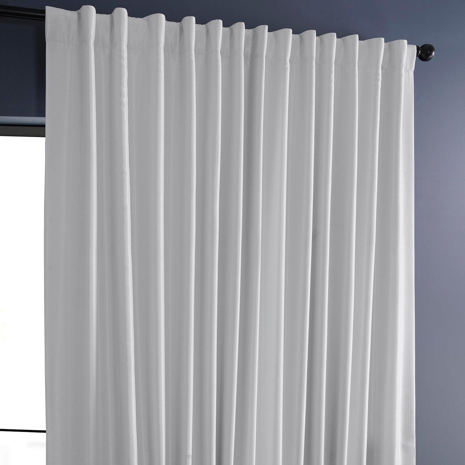 Extra Wide Vintage Textured Faux Dupioni Silk Blackout Curtains for Living Room & Bedroom - Thermal Insulated Noise Reducing Window Drapes
