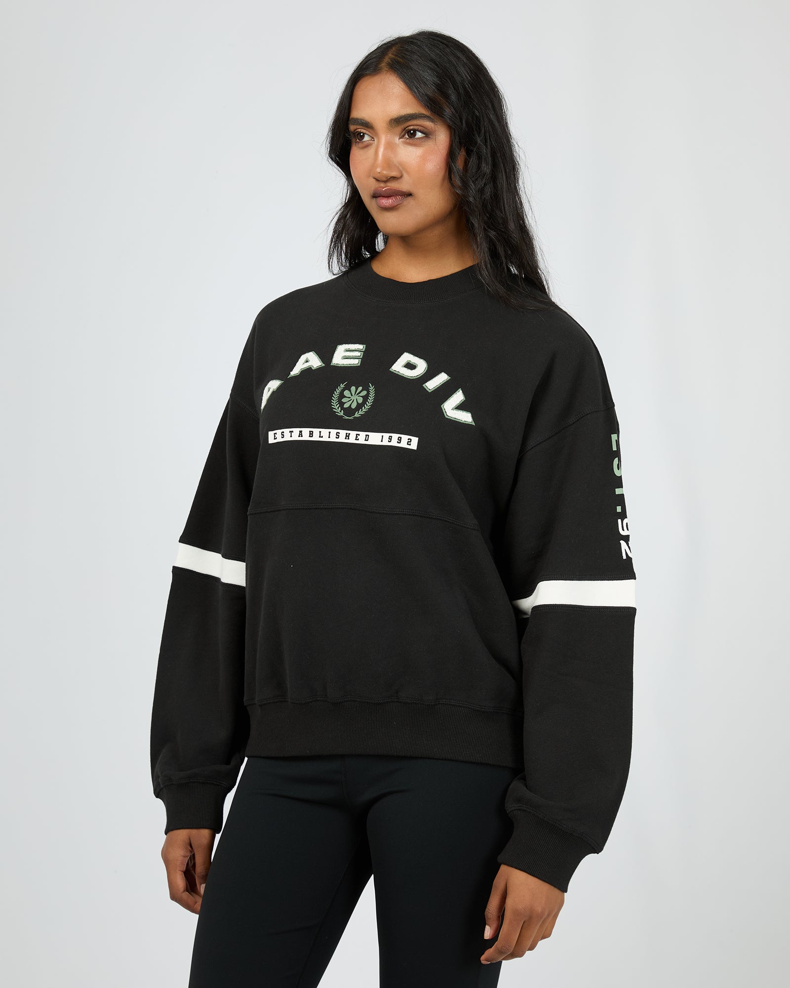 All About Eve Savannah Slouch Crew Black Sweater - Women's Casual Oversized Knit Pullover for Fall & Winter | Cozy Lounge Wear & Layering Essential