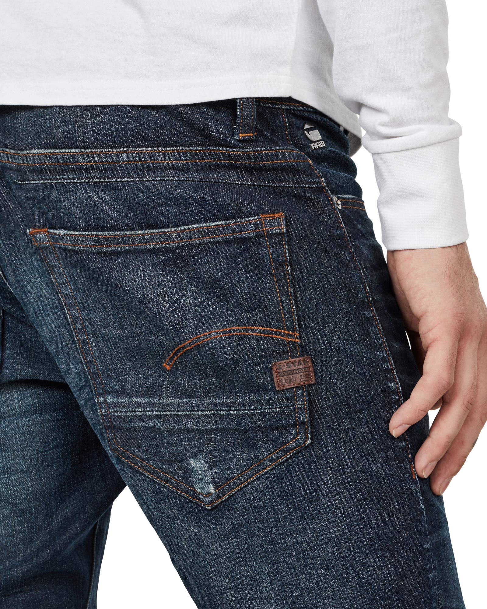 G-STAR RAW Men's D-STAQ 5-Pocket Slim Fit Jeans - 27W x 32L, Antic Nile Wash | Stylish Slim Denim Pants for Casual Wear & Night Out