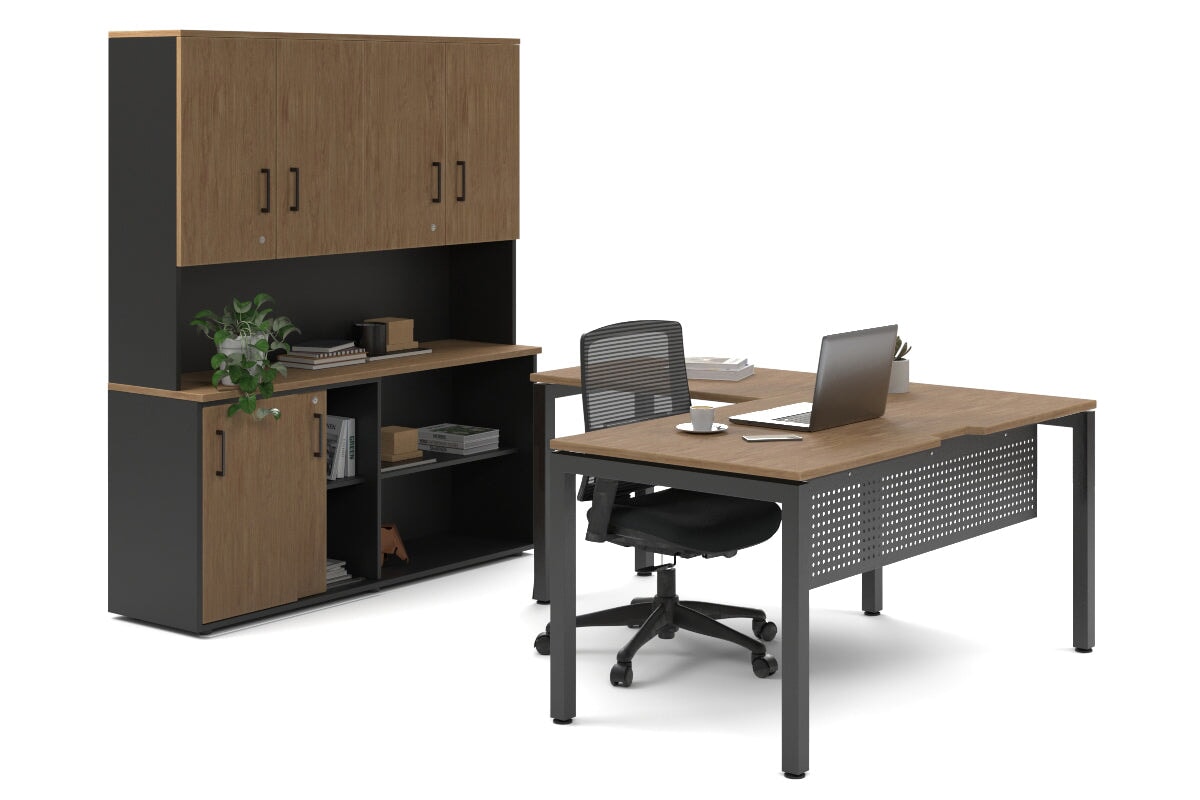 Quadro Square Legs L-Shaped Executive Office Desk with Black Legs [1800L x 1700W] - Perfect for Modern Workspaces, Home Offices & Conference Rooms