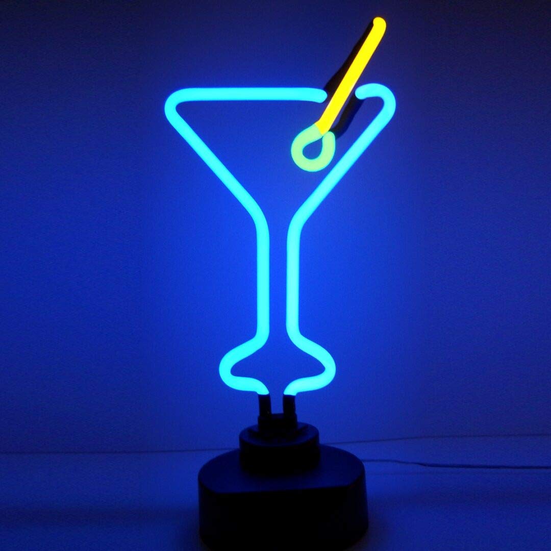 Elegant Martini Glass Neon Sculpture - Modern LED Bar Decor for Home, Lounge & Party Lighting