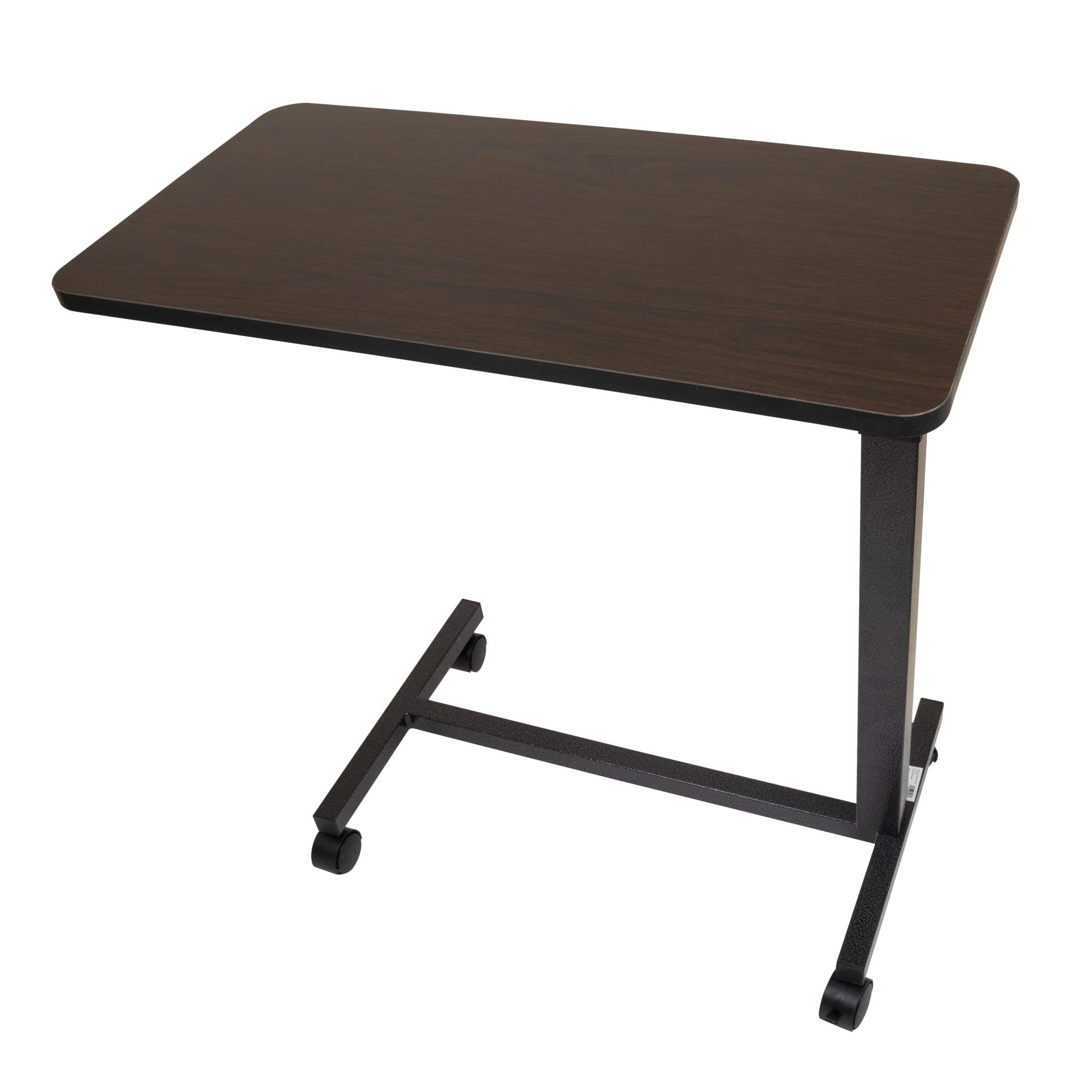 Adjustable Carex Hospital Bed Table with Wheels - Overbed Laptop Table for Recliner, Bed, and Sofa - Portable Computer Desk for Home, Office, and Hospital Use