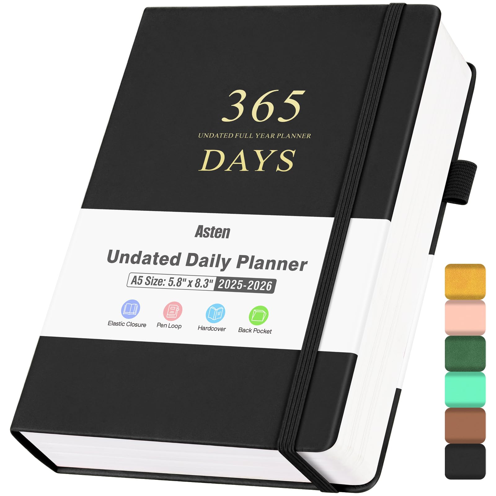 Undated Daily Planner with To Do List & Calendar - 365 Days Productivity Planner for ADHD Adults, Women & Men - 8.3