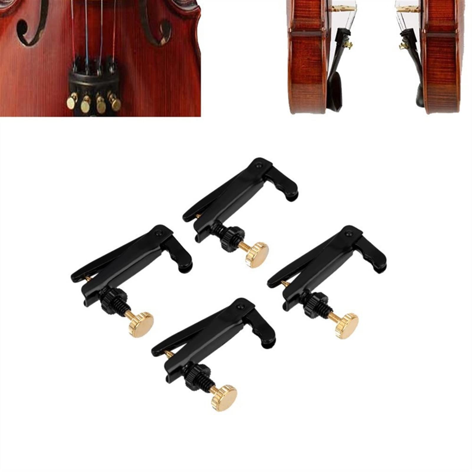 4pcs Premium Violin Fine Tuners with Copper Plating Screws - Adjustable Tuners for 3/4 & 4/4 Size Violins - Perfect for Professional Violinists & Music Students - Ideal for Practice, Performances & Orchestra Use