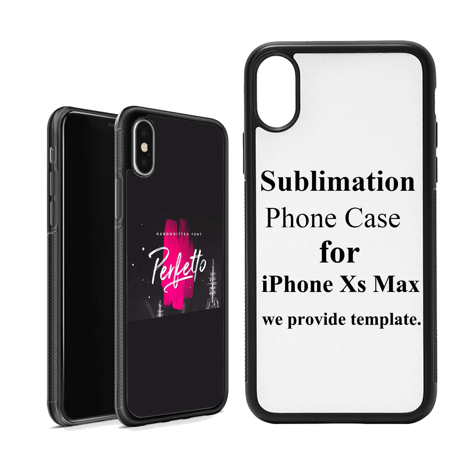 JUSTRY 10-Pack Sublimation Blanks 2D Soft Rubber Phone Cases - Compatible with iPhone Xs Max 6.5