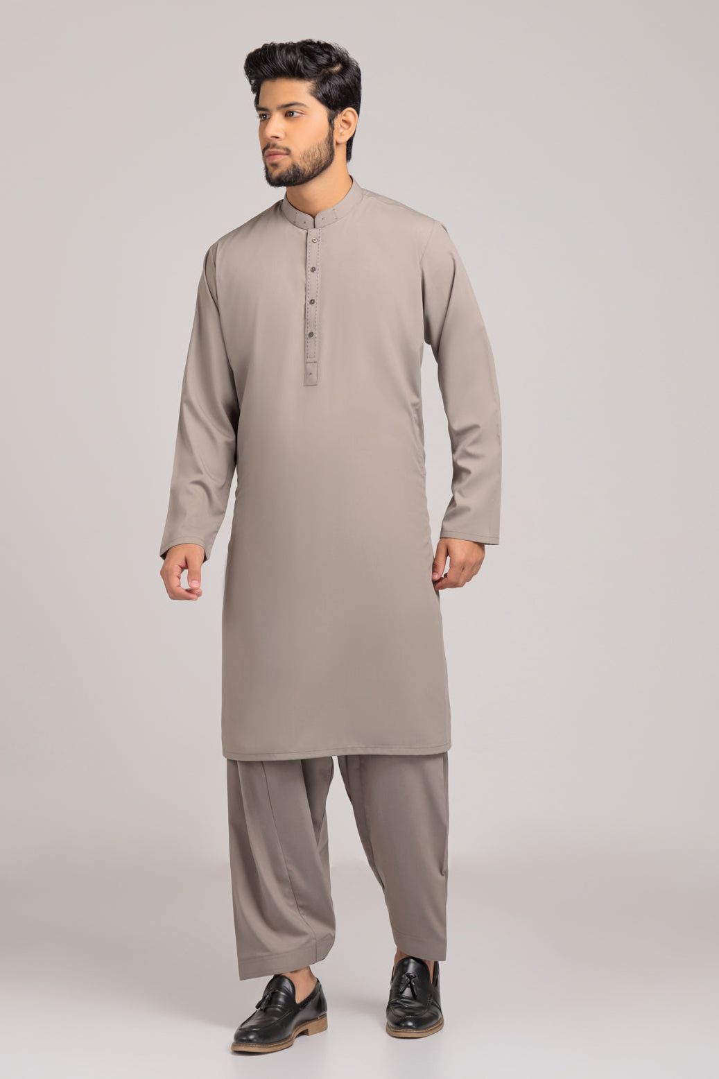 Blended Earth Kurta Shalwar Set - Traditional Pakistani Cotton Outfit for Men - Perfect for Eid, Weddings & Cultural Events