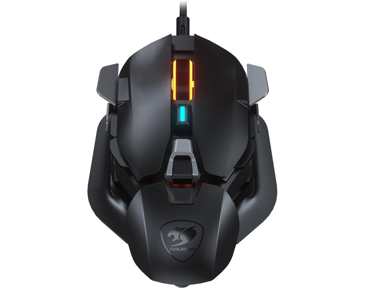 COUGAR GAMING Mouse | Ambidextrous Ergonomic Gaming Mouse | 16000 DPI Optical Sensor | Ultra-Flex Cable | Customizable RGB Lighting | Wrist Rest - Perfect for FPS, MOBA, and MMO Gaming