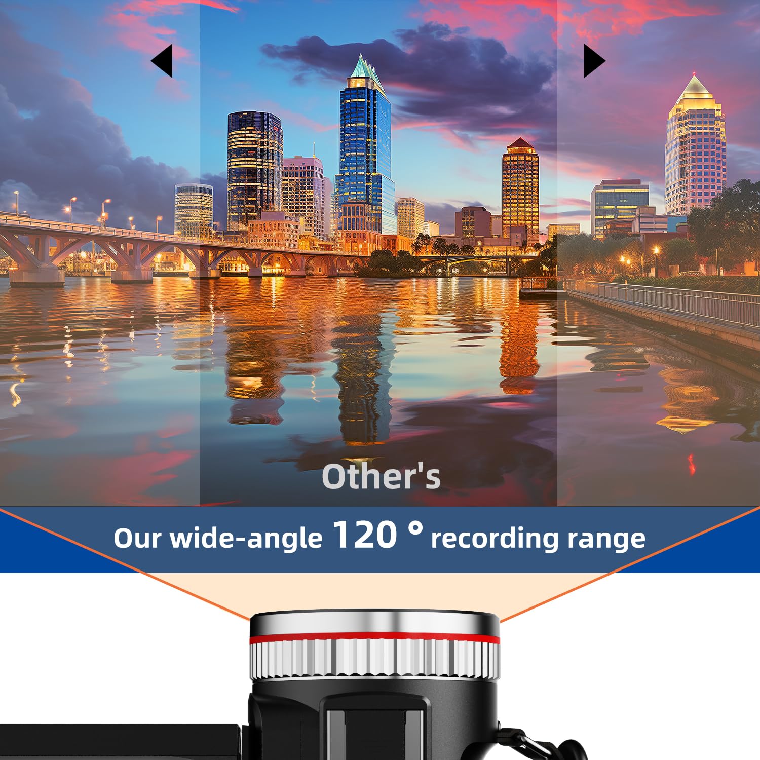4K 64MP Dual Lens Video Camera with Wireless Mic, 60FPS Ultra HD Camcorder, 3