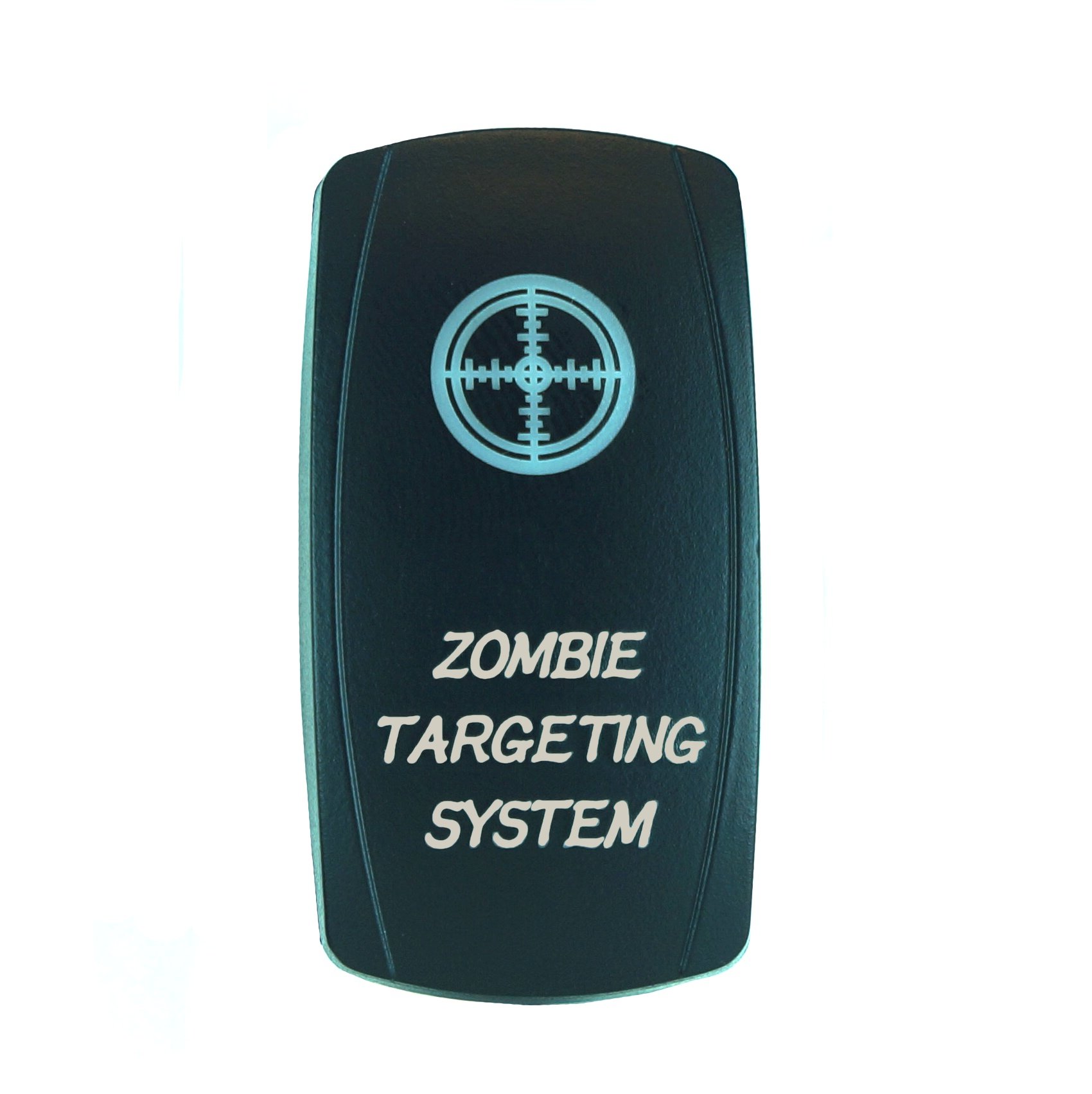 STVMotorsports Laser Backlit White Rocker Switch - 20A 12V On/Off LED Light for Zombie Targeting System | Perfect for Off-Road Vehicles, Marine Boats & Emergency Equipment