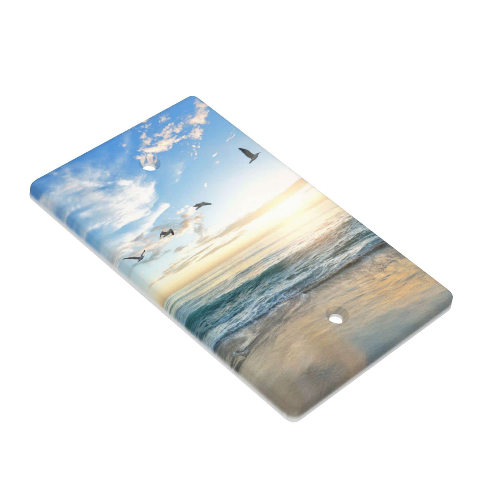 Coastal Beach Bird Decorative Wall Plate Cover - 1 Gang No Device, Standard Size Light Switch Faceplate - Perfect for Beach House, Bathroom & Nursery Decor