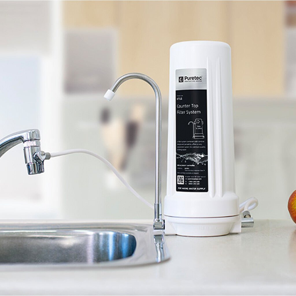 Puretec Countertop Water Filtration System - Removes Impurities for Cleaner, Better-Tasting Water - Perfect for Kitchen, RV & Camping Use