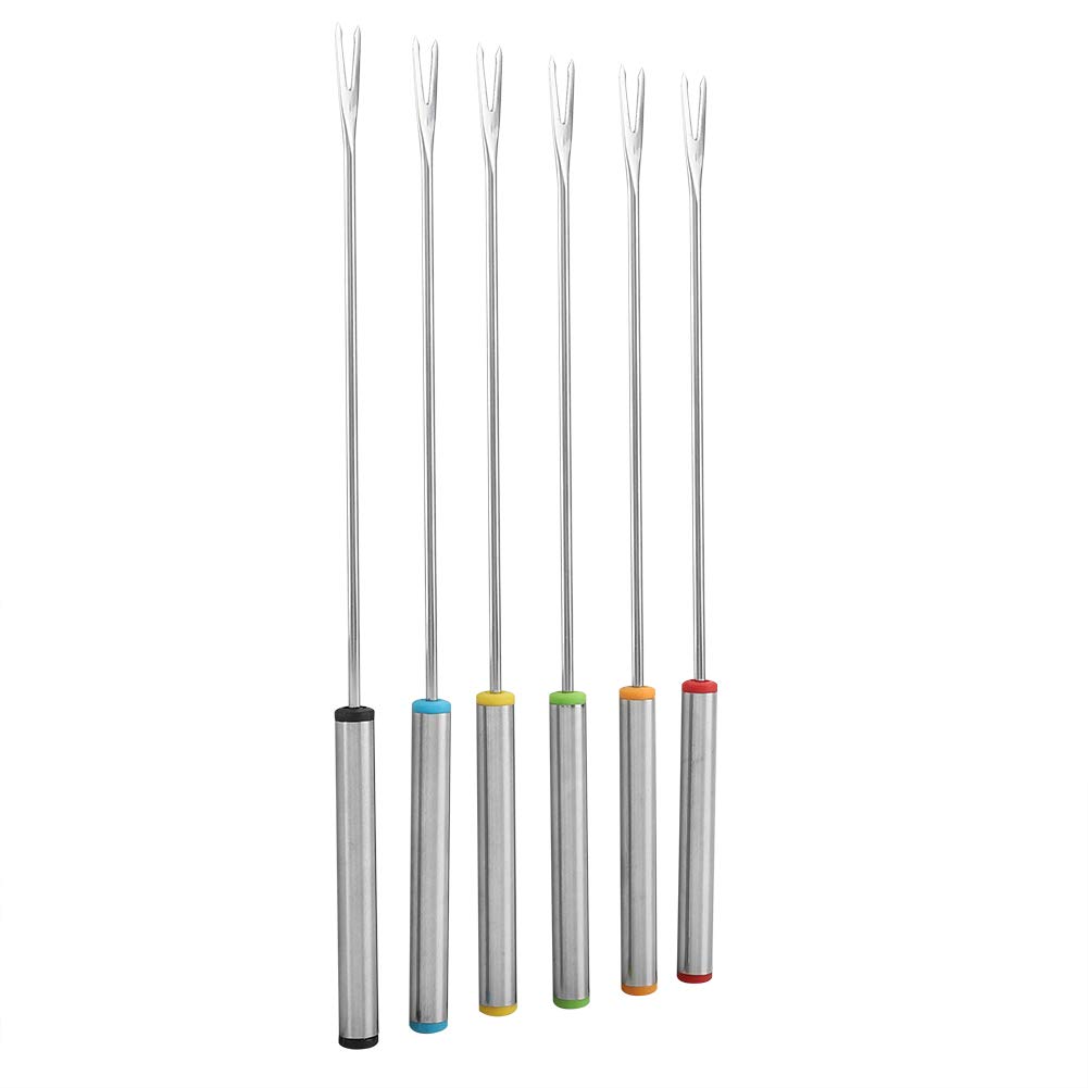Premium Stainless Steel Fondue Forks Set - 6-Piece Chocolate & Cheese Fondue Forks for Chocolate Fountain, Melting Pot, Party, and Home Entertaining
