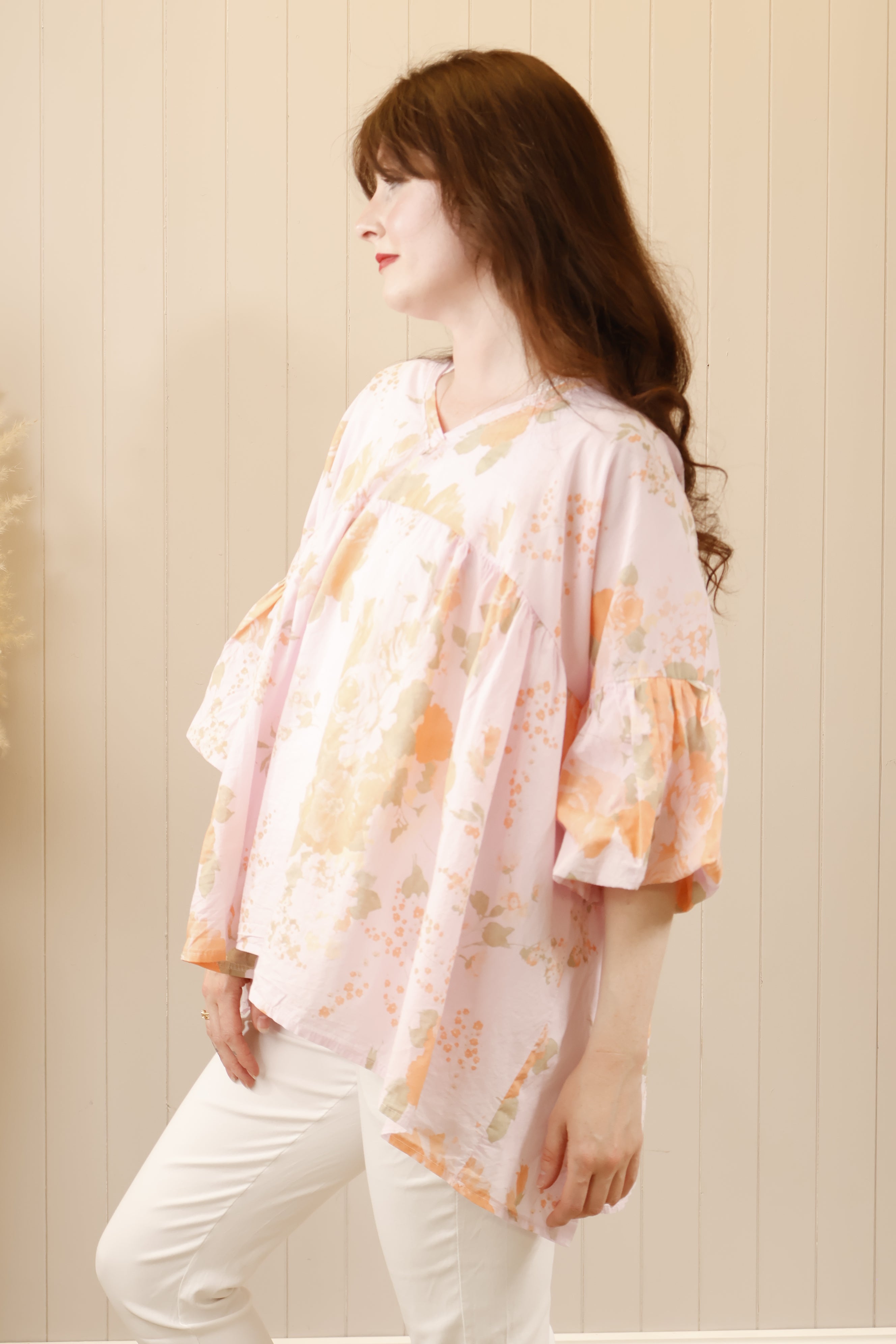 Floral Boho Top for Women - Soft Pink Blouse with Embroidery Details - Perfect for Summer Festivals, Beach Vacations & Boho Chic Outfits