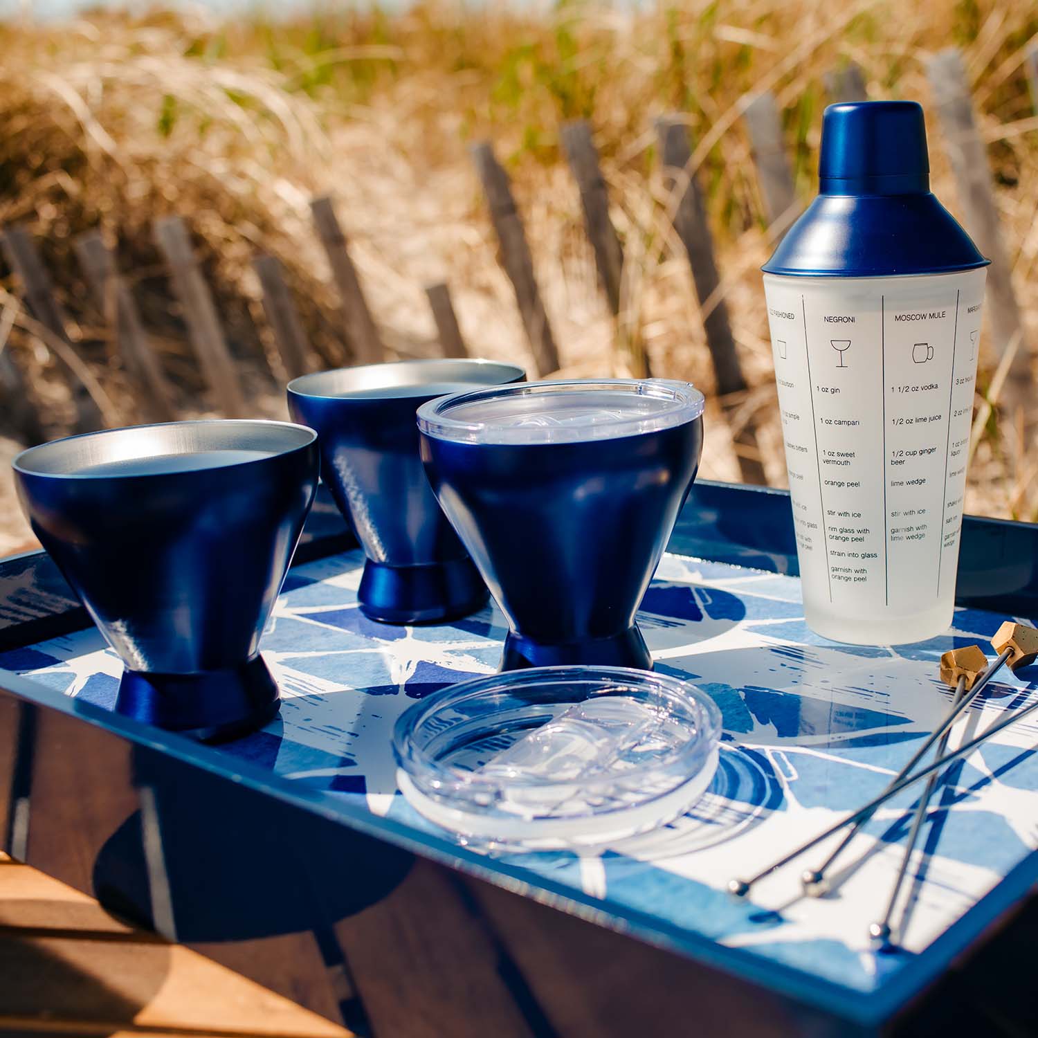 Premium Navy Insulated Cocktail Tumblers Set of 4 - 16oz Stainless Steel Drinking Glasses for Wine, Whiskey & Cocktails - Perfect for Parties, BBQs & Outdoor Entertaining