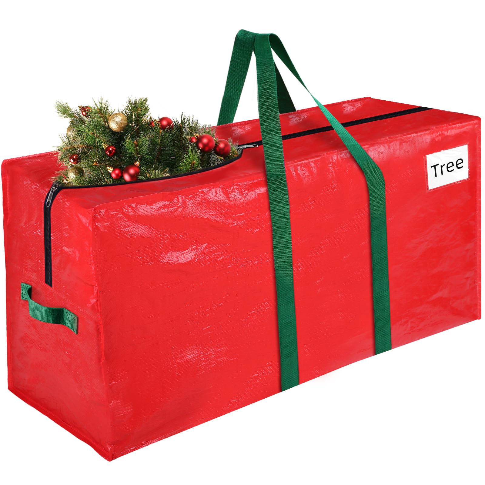 7.5 Ft Christmas Tree Storage Bag - Heavy Duty Waterproof Xmas Tree Storage Box with Handles & Tag Pocket for Artificial Christmas Trees & Holiday Decorations - Perfect for Seasonal Storage, Home Organization, and Protecting Your Christmas Decor