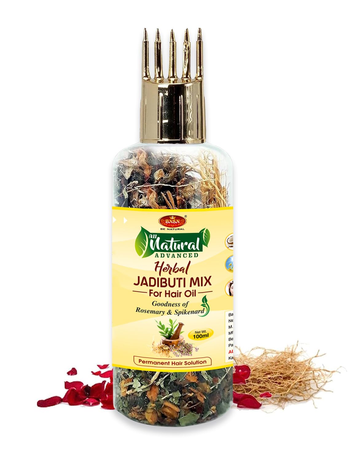 BNSN Natural Ayurvedic Hair Oil Mix with Rosemary, Spikenard, Bhringraj & 25+ Herbs | 100% Herbal Plant-Based DIY Hair Treatment for Growth, Dandruff & Scalp Care | Perfect for Dry, Damaged & Thinning Hair at Home