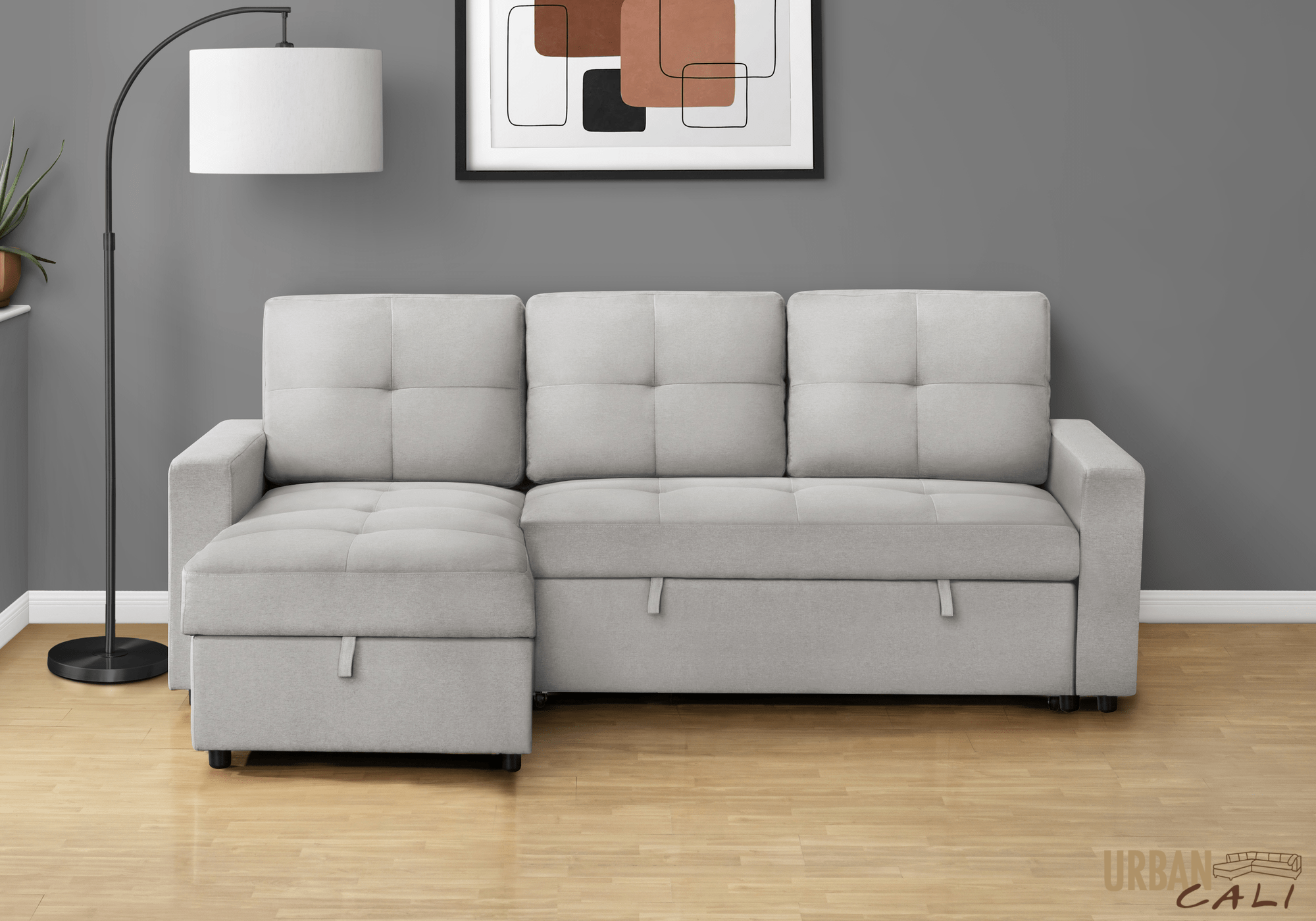 Venice Sleeper Sectional Sofa Bed with Reversible Storage Chaise - 5 Color Options | Convertible Couch for Small Spaces, Guest Room & Apartment Living