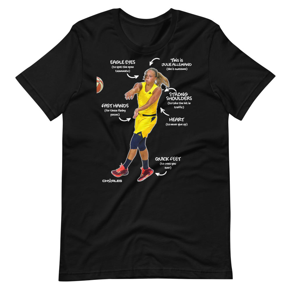 Julie Allemand Black Unisex T-Shirt - Comfortable Cotton Tee for Men & Women - Perfect for Casual Wear, Sports, and Gifts