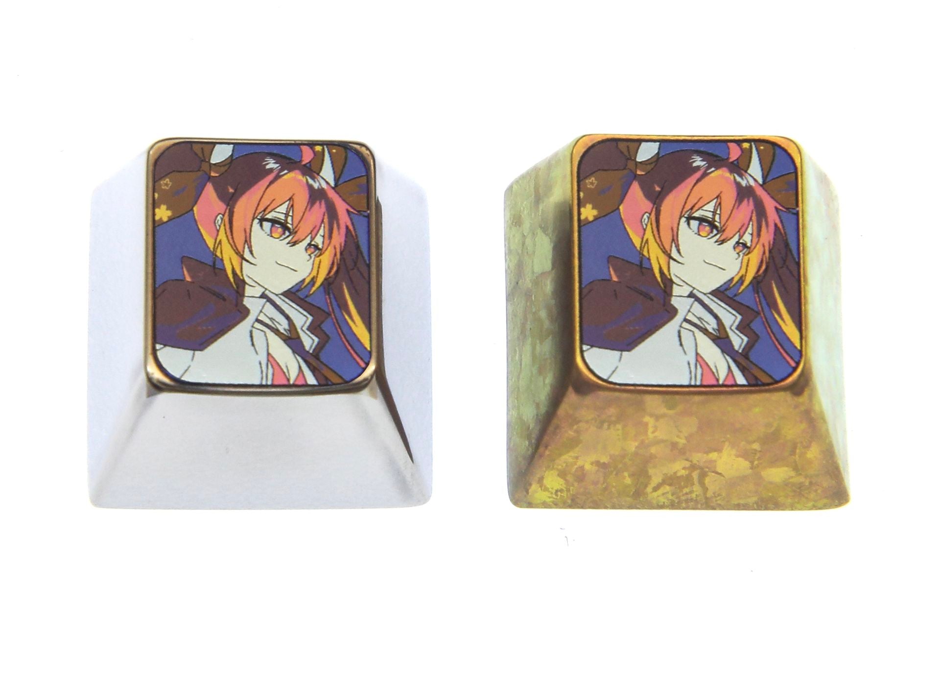 Custom 1U Titanium Alloy Keycaps - Anime & Game Character Designs - Rare Metal Keycaps for Mechanical Keyboards - Perfect for Gaming Setups & Collector Displays