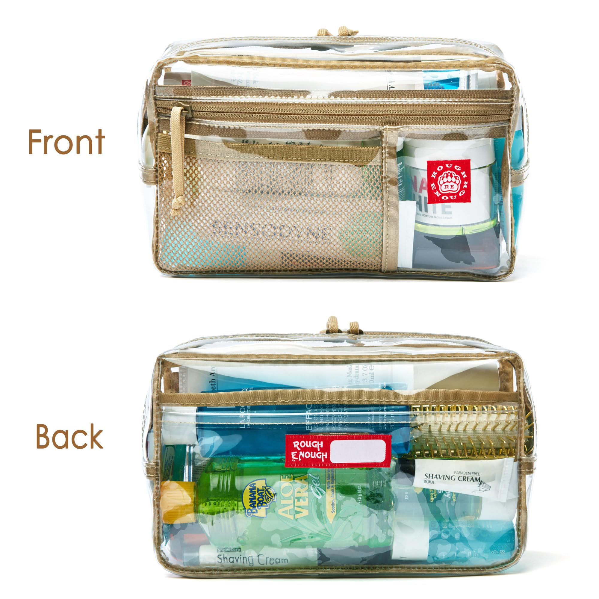 Clear Travel Toiletry Bag for Women & Men - Small Cosmetic Makeup Organizer with Durable Rough Texture - Perfect for Airplane, Gym, Camping & Daily Storage