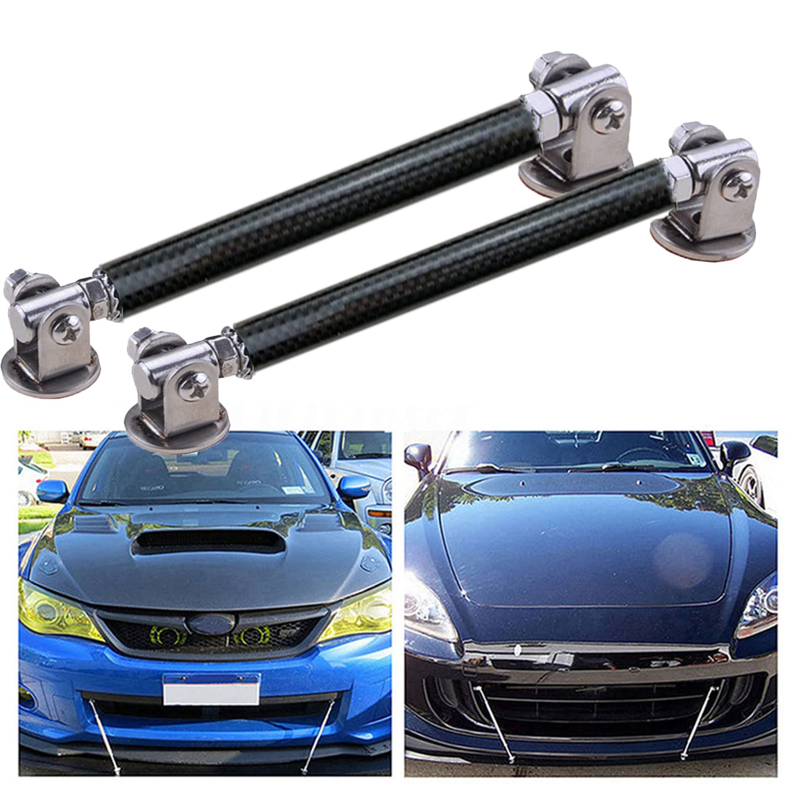 Carbon Fiber Front Bumper Lip Splitter Diffuser with Adjustable 3