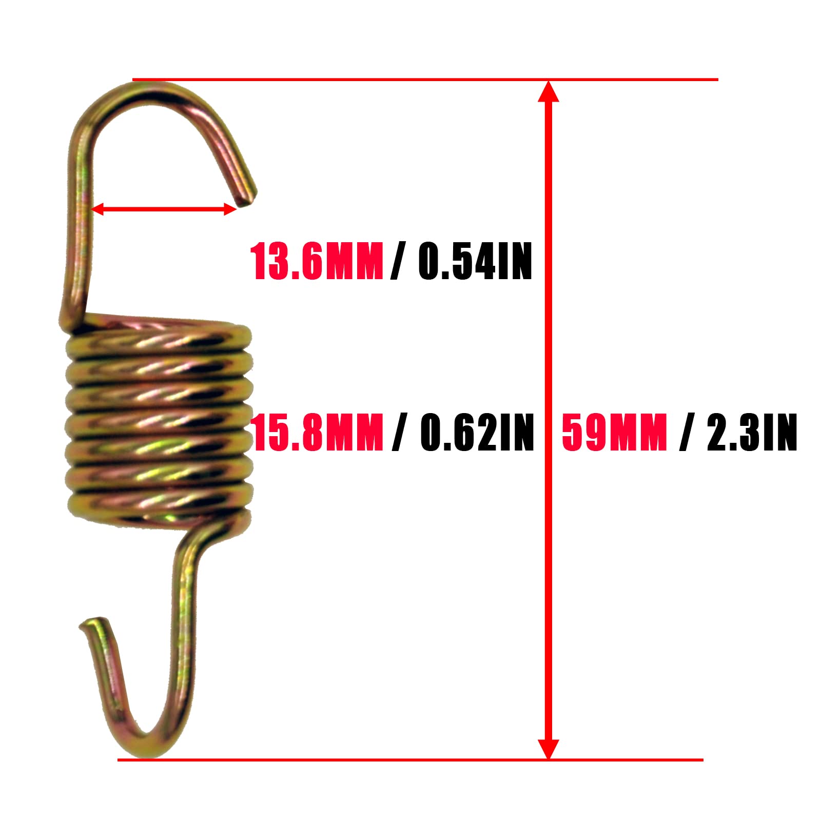 Universal Motorcycle Kickstand Spring Kit - Heavy Duty Gold Metal Side Stand Spring & Brake Pedal Return Spring - Replacement for Mini Bikes, Dirt Bikes, Scooters (3-Pack) - Perfect for Off-Road Riding & Urban Commuting