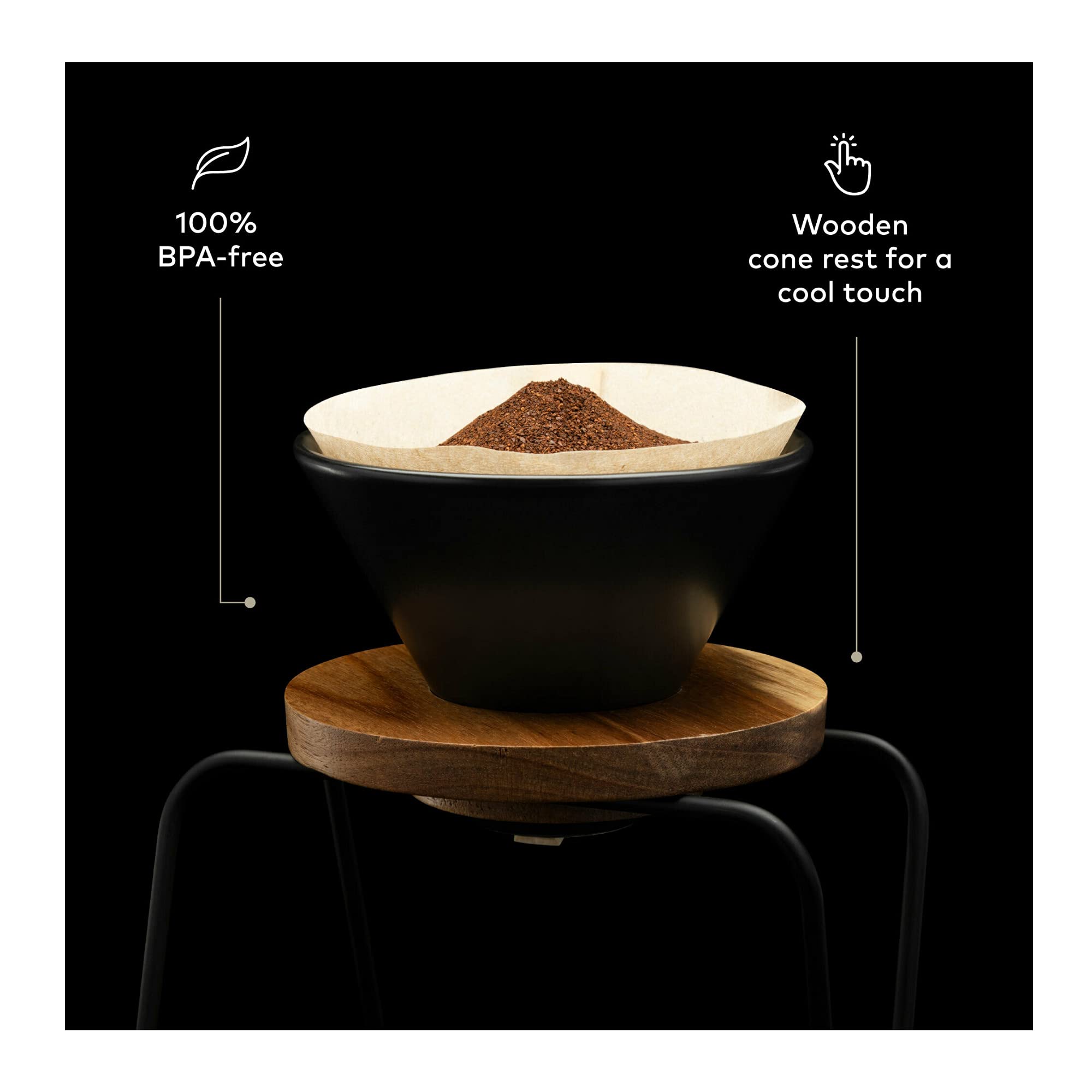 **ChefWave Single Serve Pour Over Coffee Maker Set with Mug - BPA Free, Compatible with No. 2 & V60 Filters, 2-Way Drip Coffee Brewer for Home, Office & Travel - Perfect for Coffee Enthusiasts**