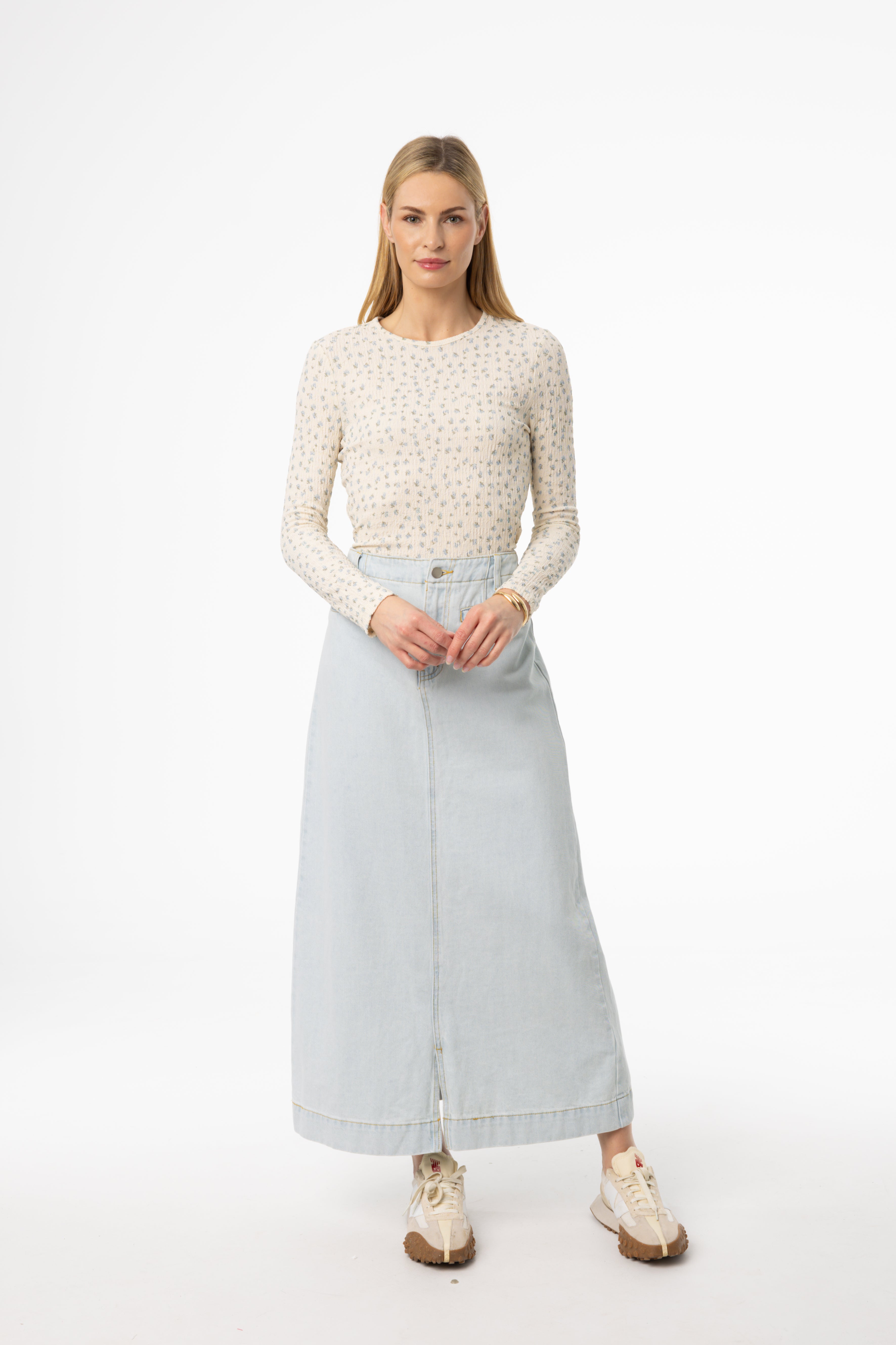Light Blue Basic Denim Skirt for Women - Casual A-Line Denim Mini Skirt with Stretch - Perfect for Summer Outfits, Beach Vacations & Date Nights