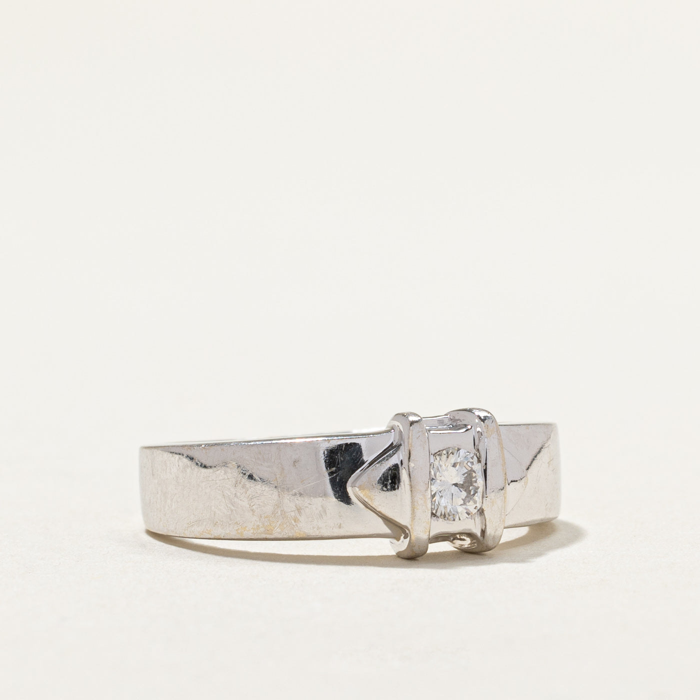 18K White Gold Tension Set Diamond Ring - 0.13ct G-H Color SI1 Clarity Size 6.25 | Elegant Engagement & Wedding Band for Women | Perfect for Proposals, Anniversaries & Special Occasions