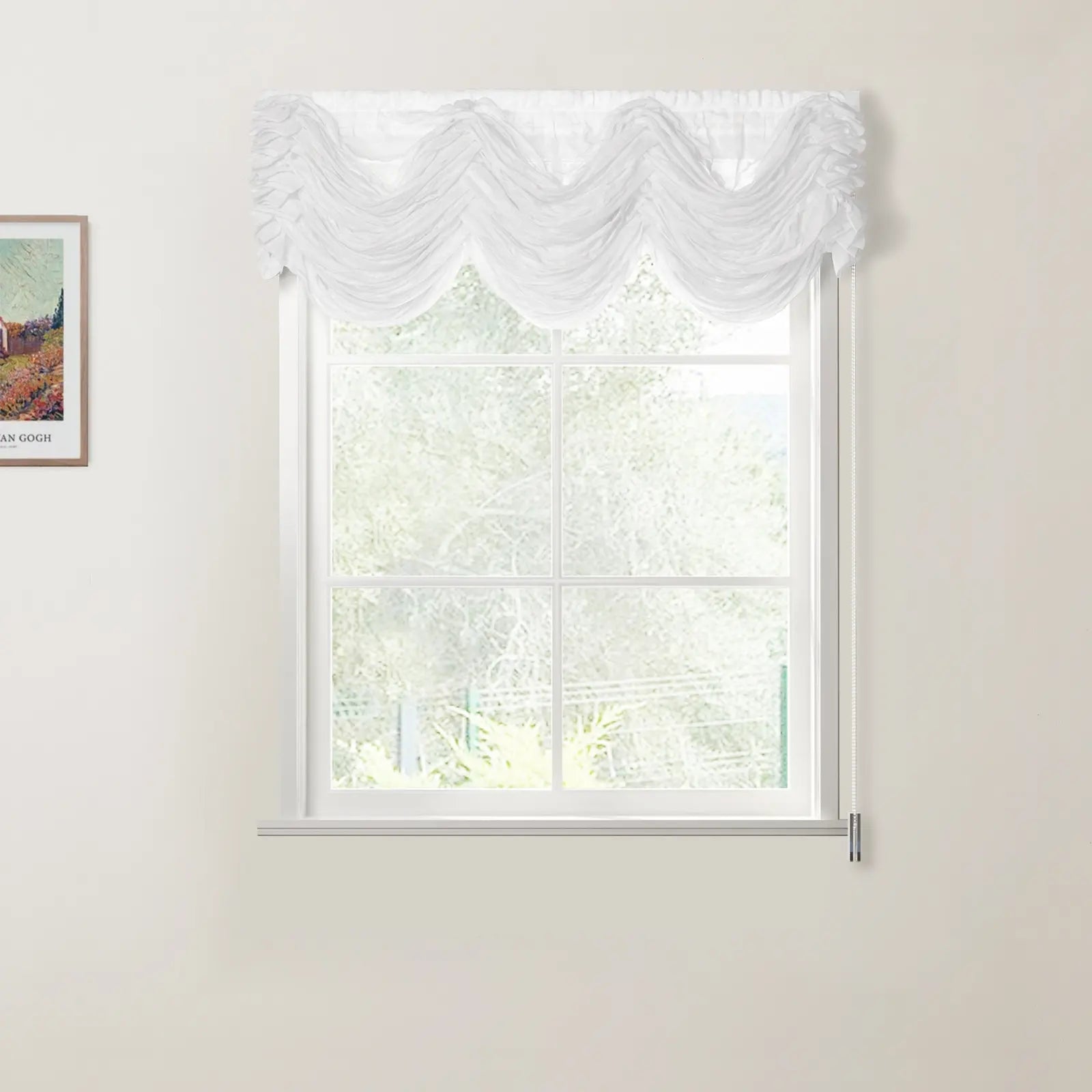 Stylish Pleated Austrian Sheer Roman Shades with Cord Lift - Elegant Window Treatment for Living Room & Bedroom