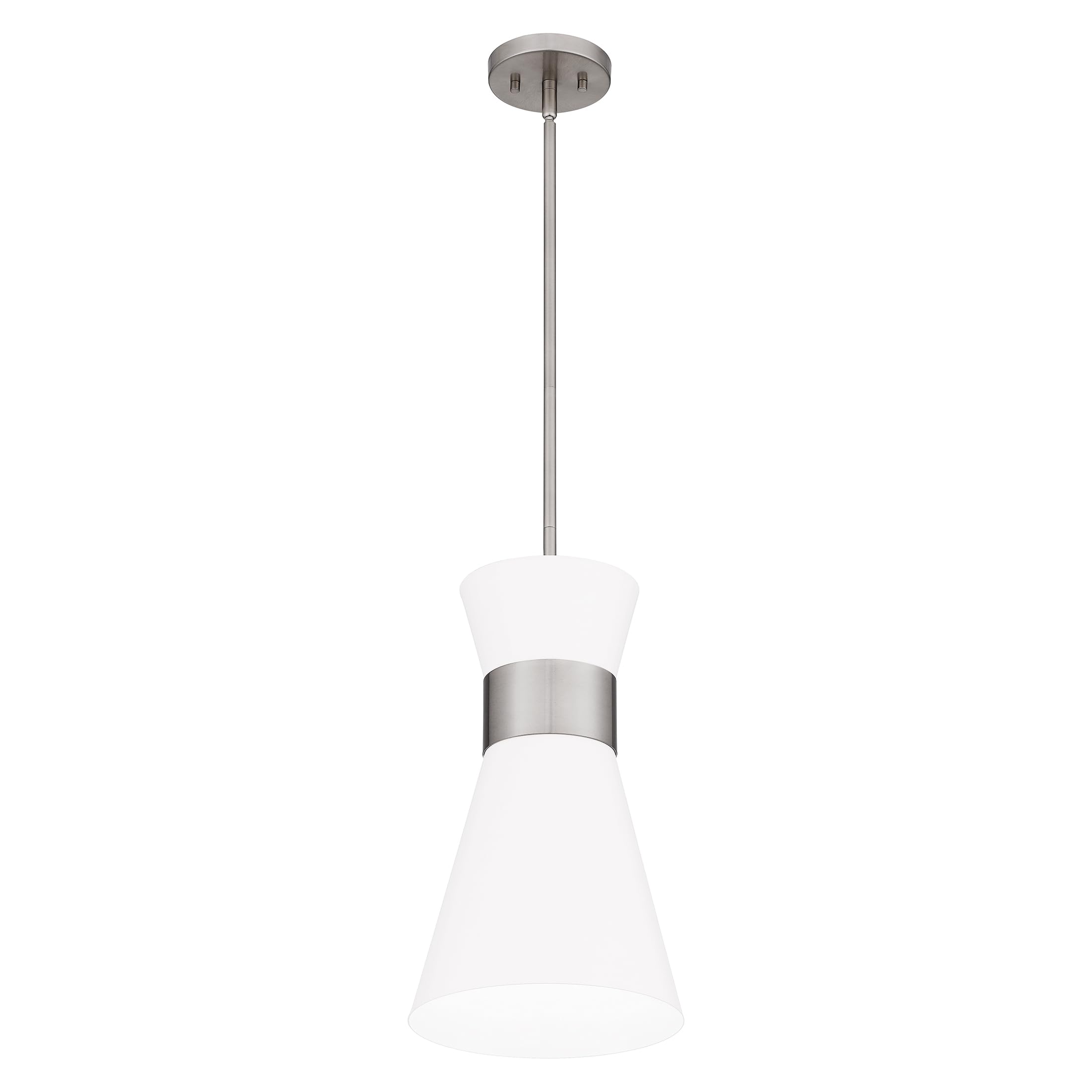 Quoizel Fremont 1-Light Brushed Nickel Mini Pendant Light Fixture - Perfect for Kitchen Island, Dining Room, or Entryway Lighting