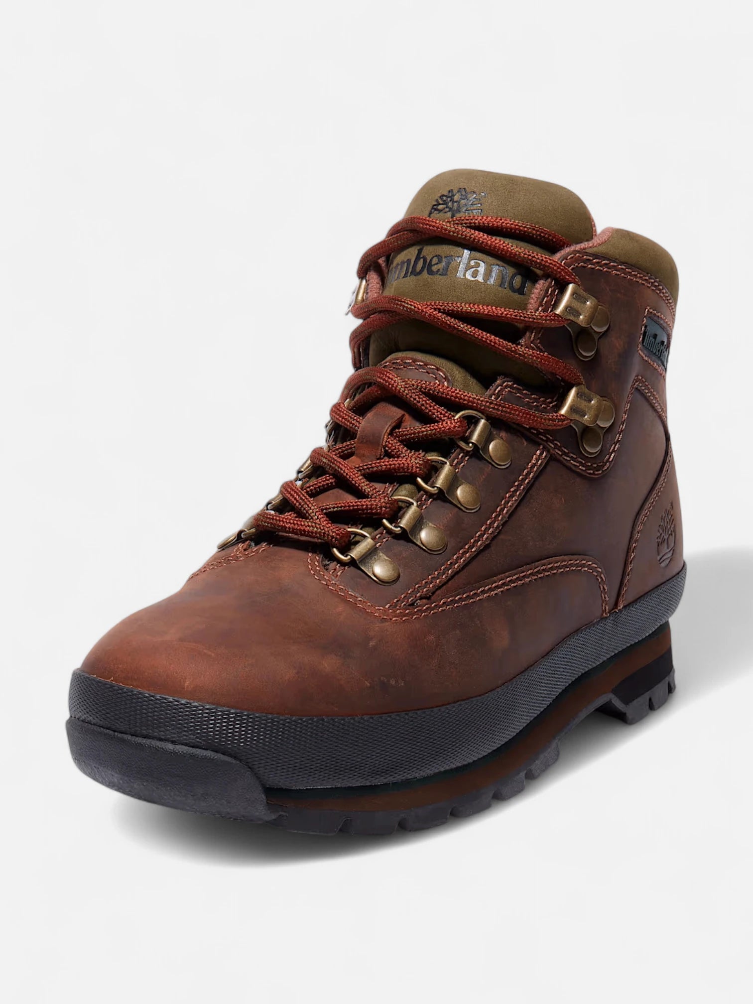 Timberland Euro Hiker Mid Waterproof Hiking Boots for Men - Brown Leather Outdoor Boots for Trekking & Camping Adventures