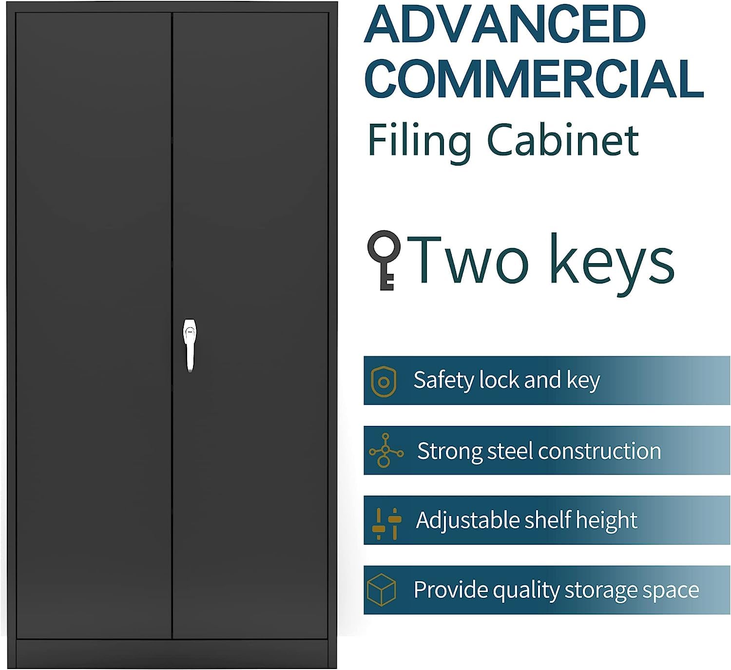 Heavy Duty Metal Storage Cabinet with Lock - 71
